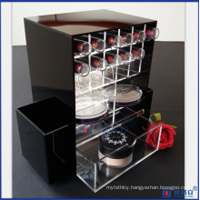 Black Rotating Customerized Acrylic Lipstick Holder with Logo